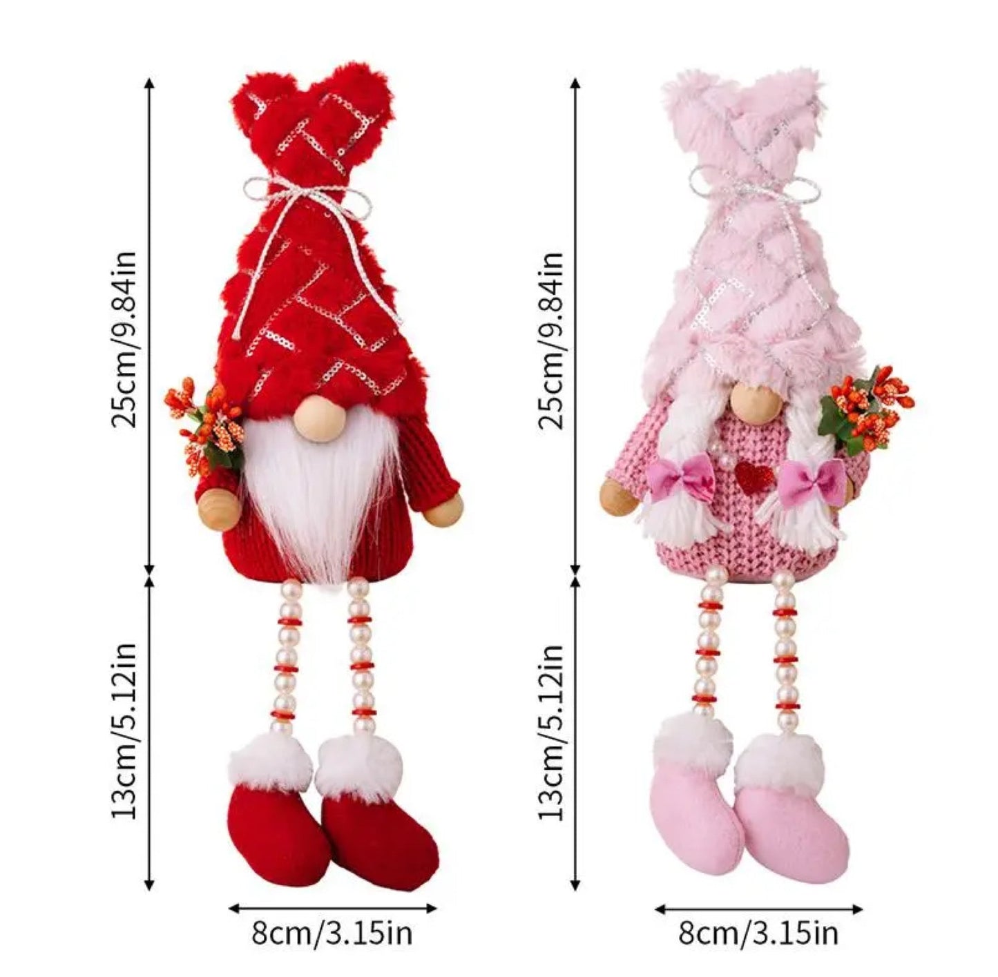 Gnome - Valentine #11 - Red & Pink Long Legs - PREORDER 12/12-12/15