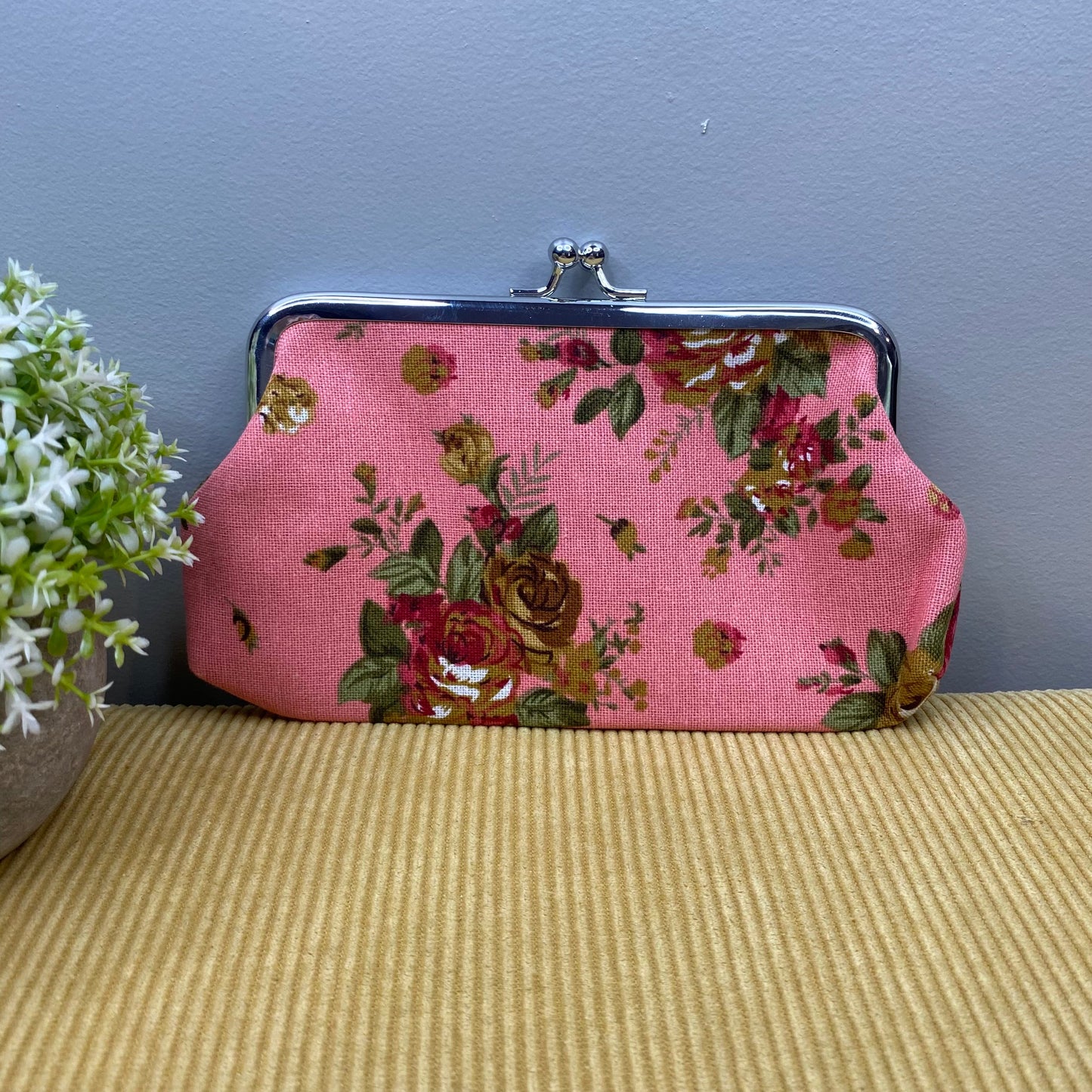 Clamshell Coin Purse Wallet Rectangle (Larger) - Floral