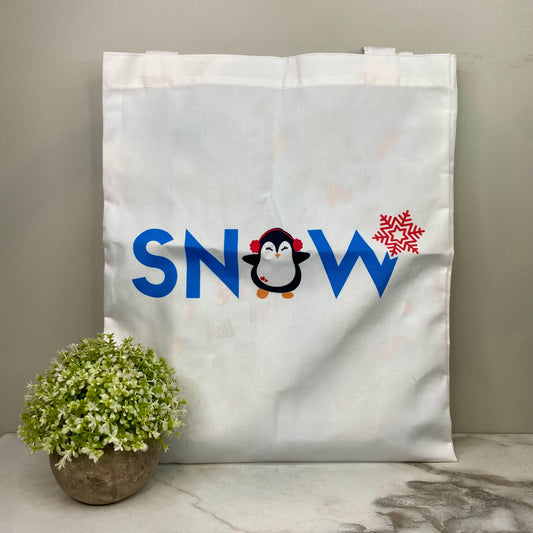 Tote Bag - Christmas/Hanukkah - #45 - Snow Penguin